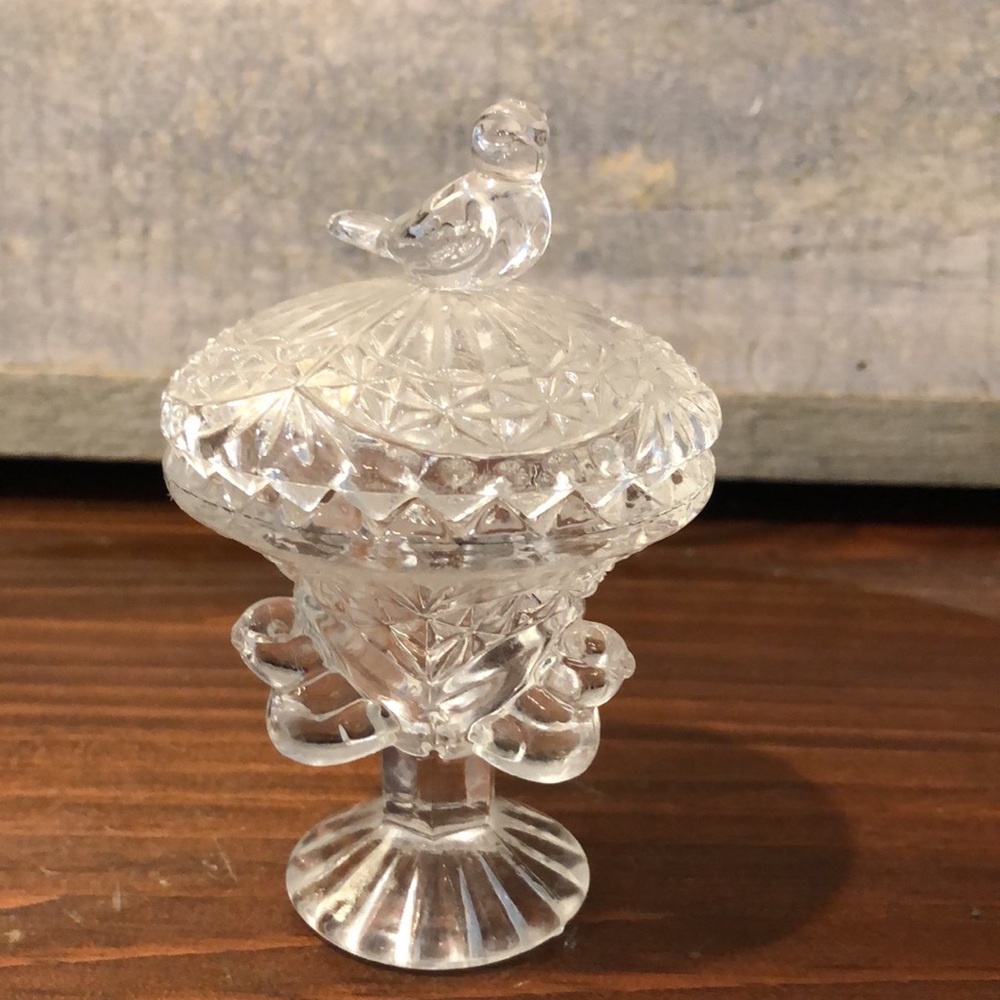Vintage Hofbauer Byrdes Lead Crystal Trinket Dish.